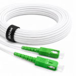 Câble Fibre Optique SC/APC vers SC/APC OS2 Monomode Simplex – Jarretière Optique Renforcée Blanche, Rallonge Fibre FTTH Compatible Orange, SFR, Bouygues Telecom (Ref:319)