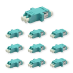 Elfcam - 12 unidades de adaptador de fibra ótica, cabo OM3 multimodo duplex LC/UPC fêmea para LC/UPC fêmea, lote de 12