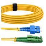 Elfcam - Cabo de fibra ótica E2000/APC para SC/UPC, monomodo duplex, cabo ótico 9/125 μm OS2 2,0 mm G652D LSZH, amarelo