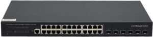 10Gb Commutateur Géré Switch Fibre Optique avec 6 Ports 10G SFP+ et 24 Ports 2,5G Ethernet RJ45, Prend en Charge Le Module…