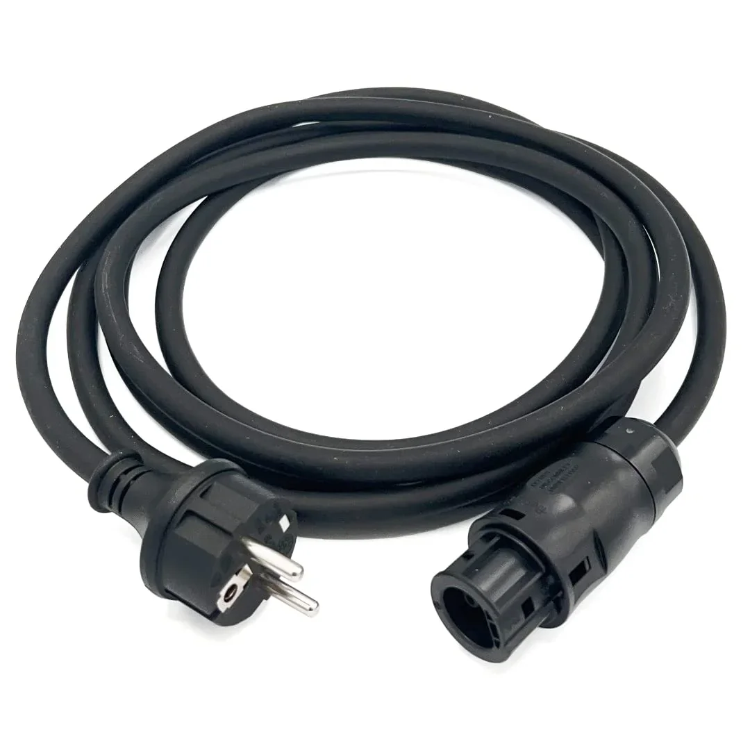 Solarsys® - AC-netsnoer met Batteri BC01 vrouwelijke connector en mannelijke Schuko-aansluiting, voor Hoymiles Deye Envertech NEP Bosswerk en TSUN micro-omvormer