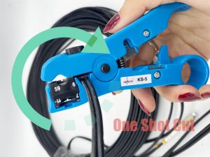 Elfcam® – Universel Dénudeur de Câbles Coaxiaux RG 59/6/7/11Pince à dénuder Coaxial Coax Câble