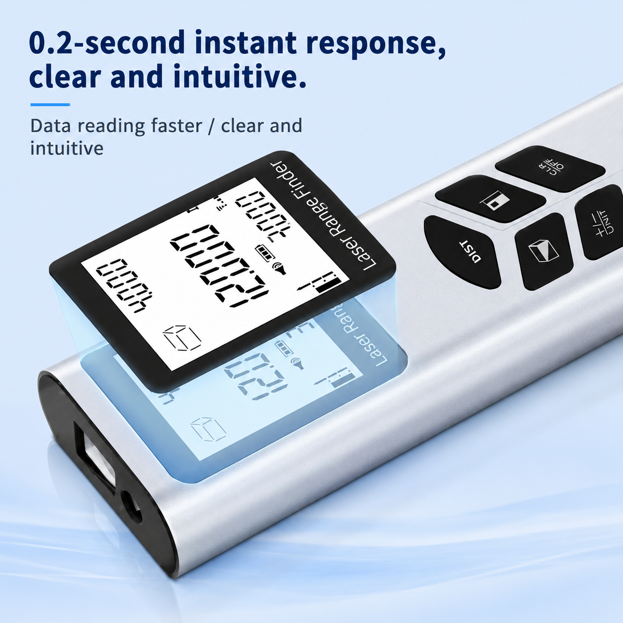 Telémetro a laser J-40/J-60 – Medição de distância de 40 m/60 m, precisão de ±2 mm, funções de área/volume/Teorema de Pitágoras, ecrã LCD retroiluminado, instrumento de medição portátil para trabalhos de bricolage e obras. – Imagem 7