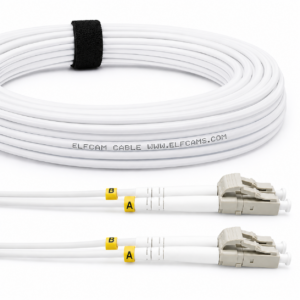 Elfcam® - Câble à Fibre Optique LC/UPC - LC/UPC OM3 Duplex Blanc (Ref: 9113)