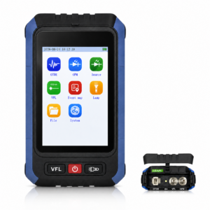 Mini OTDR Monomode ELF-2900-D avec LC/APC Port, pour Test en Ligne 1310nm/1550nm/1490nm/1577nm XGS-PON, 22dB/20dB, Jusqu’à 60km, avec Photomètre Multimètre Optique et VFL