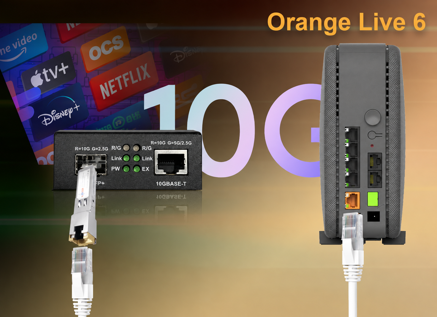 Elfcam® - 10Gb Convertisseur Fibre Ethernet Compatible avec Freebox Ultra, avec 1 Port 10G SFP+ et 1 Port 10G Ethernet RJ45 (Ref: 15772) – Image 5