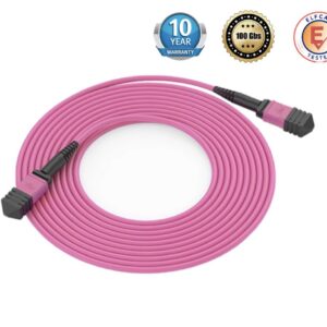 Elfcam® – Câble Fibre Optique MPO Femelle à MPO Femelle, Multimode OM4, compatible avec Nvidia/Mellanox/Arista/Cisco…