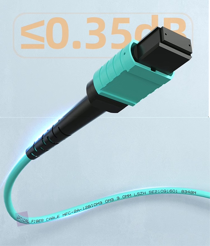 Câble Fibre Optique MPO Femelle à MPO Femelle, Multimode OM3, compatible avec Nvidia/Mellanox/Arista/Cisco/HPE/Juniper/Mar…