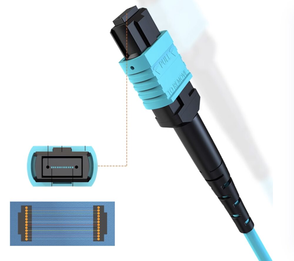 Câble Fibre Optique MPO Femelle à MPO Femelle, Multimode OM3, compatible avec Nvidia/Mellanox/Arista/Cisco/HPE/Juniper/Mar…