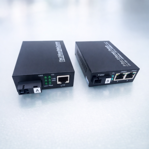 Convertisseur Fibre Optique Gigabit Ethernet SC - 40 Km - 1000 Mbps (Neuf)