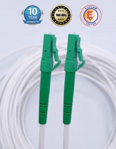 Elfcam® – Câble à Fibre Optique LC/APC à LC/APC Monomode Simplex, 9/125μm Jarretière Optique LSZH Blanc (Ref:3611)…