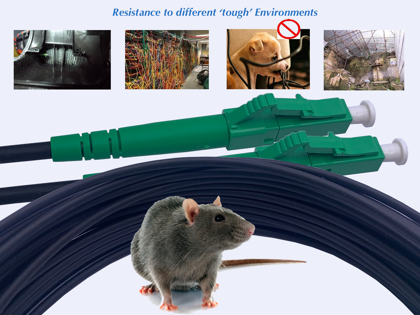 Câble à Fibre Optique en Acier Blinde LC/APC à LC/APC Simplex Monomode LSZH (Ref:3311)