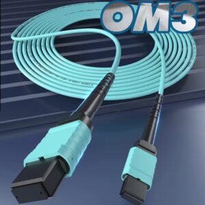 Câble Fibre Optique MPO Femelle à MPO Femelle, Multimode OM3, compatible avec Nvidia/Mellanox/Arista/Cisco/HPE/Juniper/Mar…