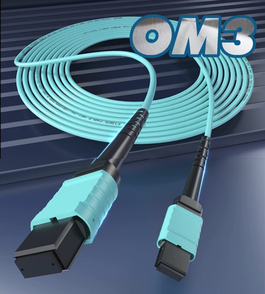 Câble Fibre Optique MPO Femelle à MPO Femelle, Multimode OM3, compatible avec Nvidia/Mellanox/Arista/Cisco/HPE/Juniper/Mar…