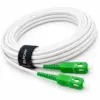Câble/Rallonge Fibre Optique Orange SFR Bouygues — Jarretière Simplex Monomode SC/APC à SC/APC OS2 Renforcée Blanc (Ref:319)