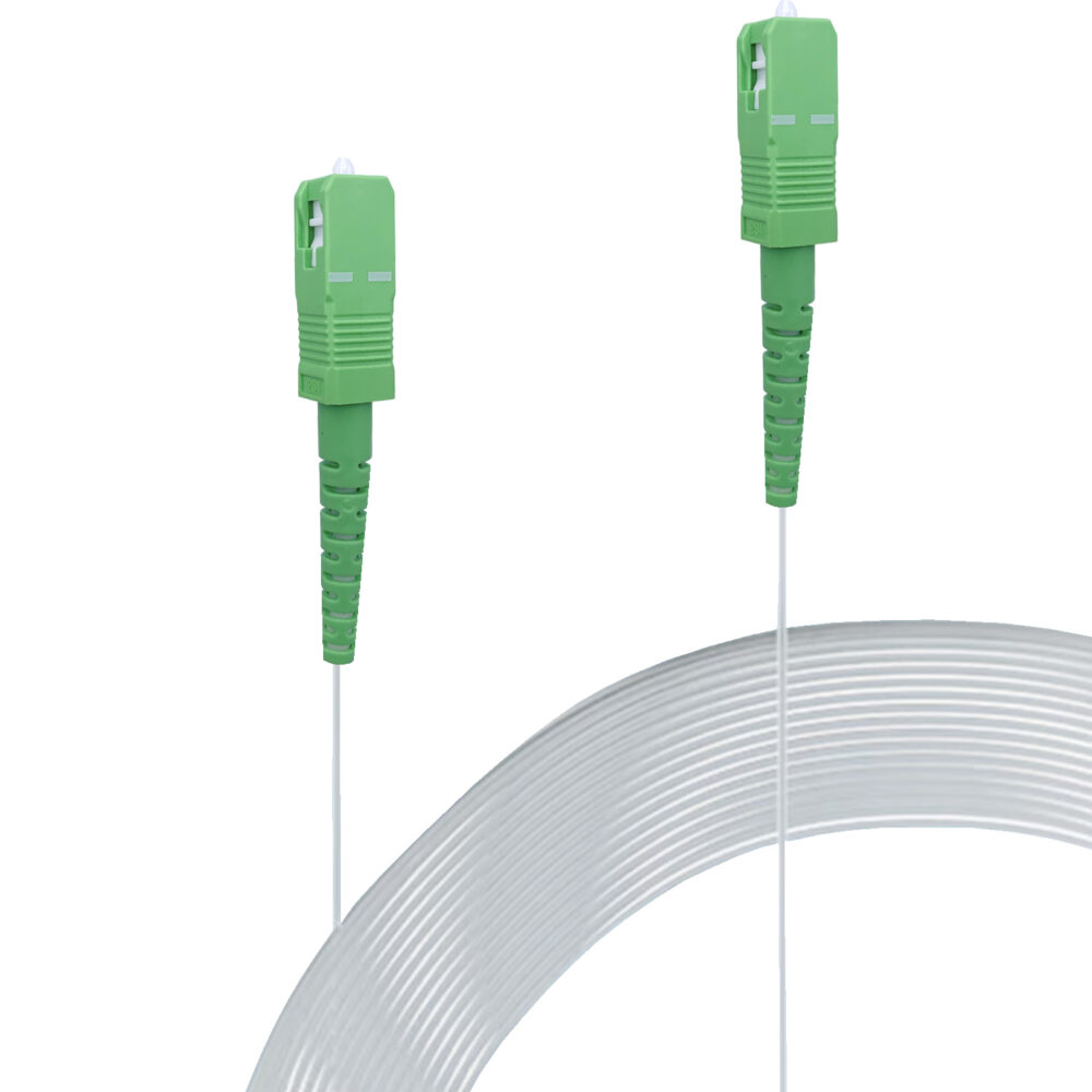 Jarretière SC/APC–SC/APC OS2 monomode simplex jaune Elfcam — FTTH Orange SFR Bouygues