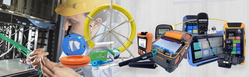 Outils pour installer un câble à fibre optique — dénudeur, cliveur, soudeuse, OTDR