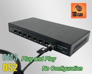 10Gb Commutateur Switch Fibre Optique Compatible avec Freebox Ultra et Orange Livebox, avec 8 Ports 10G SFP+ Plug & P…