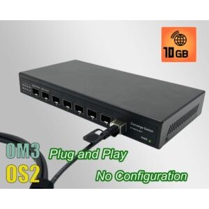 10Gb Commutateur Switch Fibre Optique Compatible avec Freebox Ultra et Orange Livebox, avec 8 Ports 10G SFP+ Plug & P…
