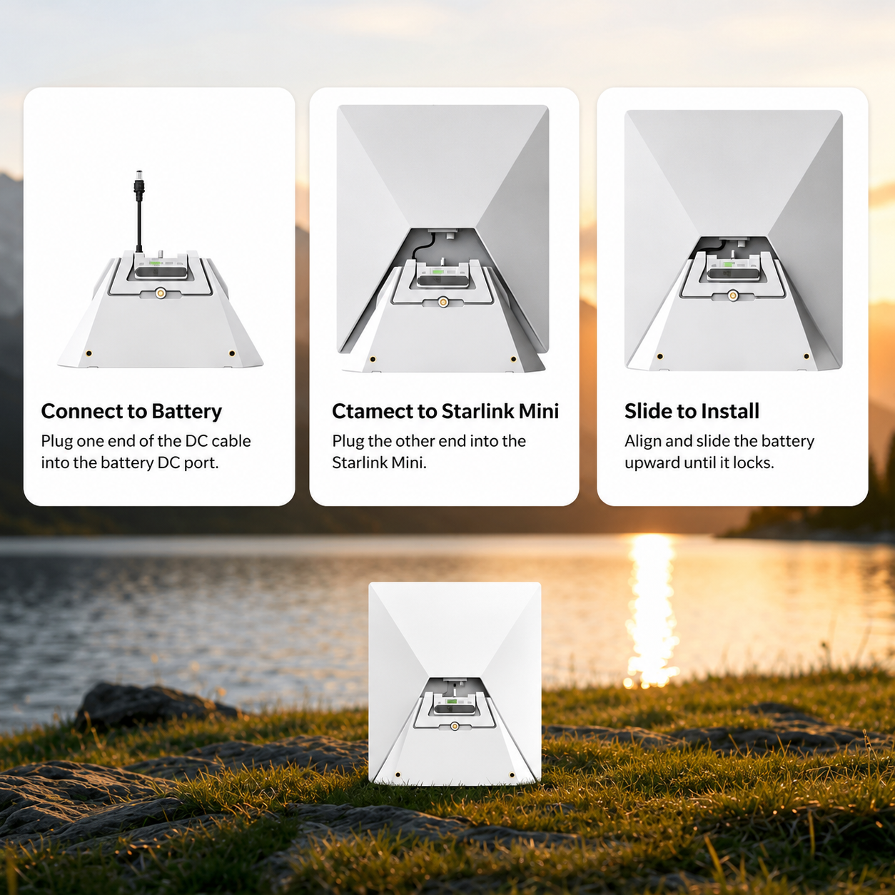 Elfcam - 127,75Wh Batterie Externe Clip-on pour Starlink Mini + Panneau Solaire 40W, Recharge Solaire, Autonomie Jusqu’à 6 Heures, 2xSorties DC & USB-C, Conforme aux Normes Aériennes - Image 7