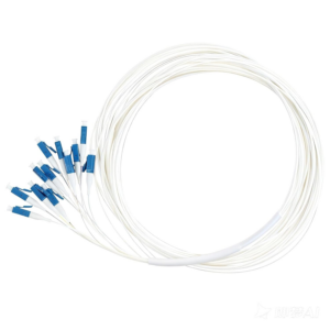 Elfcam – Pigtail à Fibre Optique 12 Fibres Monomode Simplex LC/UPC 9/125um OS2, Blanc