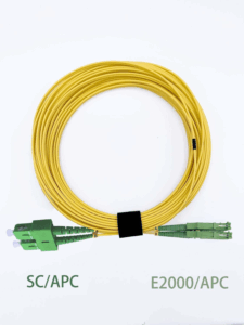 Elfcam – Câble à Fibre Optique E2000/APC à SC/APC,Monomode Duplex, Jarretière Optique 9/125μm OS2 2.0mm G652D LSZH, …