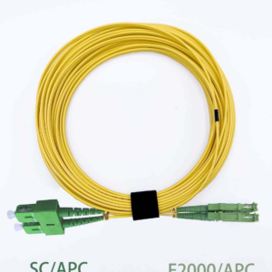 Elfcam – Câble à Fibre Optique E2000/APC à SC/APC,Monomode Duplex, Jarretière Optique 9/125μm OS2 2.0mm G652D LSZH, …
