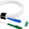 Elfcam – Fiber Optic Cable LC/APC to SC/UPC Simplex Single-Mode 3.0mm White, Delivery with Coupler for FRITZ!Box