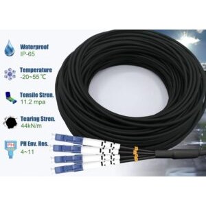 Elfcam® – Câble Fibre 4 Fibres avec Connecteurs 4x Simplex LC/UPC vers 4x Simplex LC/UPC, Fibre Optique Monomode 9/1…