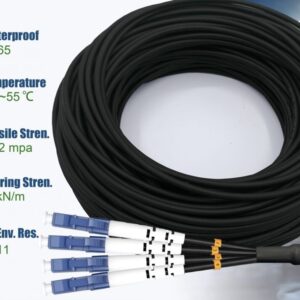 Elfcam® – Câble Fibre 4 Fibres avec Connecteurs 4x Simplex LC/UPC vers 4x Simplex LC/UPC, Fibre Optique Monomode 9/1…