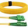 Elfcam – E2000/APC to SC/APC Fiber Optic Cable, Single Mode Duplex, Optical Patch Cord 9/125μm OS2 2.0mm G652D LSZH, Yellow