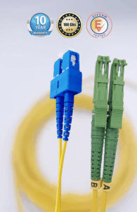 Elfcam – Câble à Fibre Optique E2000/APC à SC/UPC,Monomode Duplex, Jarretière Optique 9/125μm OS2 2.0mm G652D LSZH, …