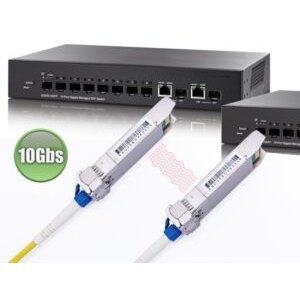 1 Paire 10Gbps SFP+ BiDi Module de Transceiver à Fibre Optique 1550/1490nm, avec la Fibre Port LC Simplex Monomode, Compat…