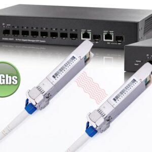 1 Paire 10Gbps SFP+ BiDi Module de Transceiver à Fibre Optique 1550/1490nm, avec la Fibre Port LC Simplex Monomode, Compat…