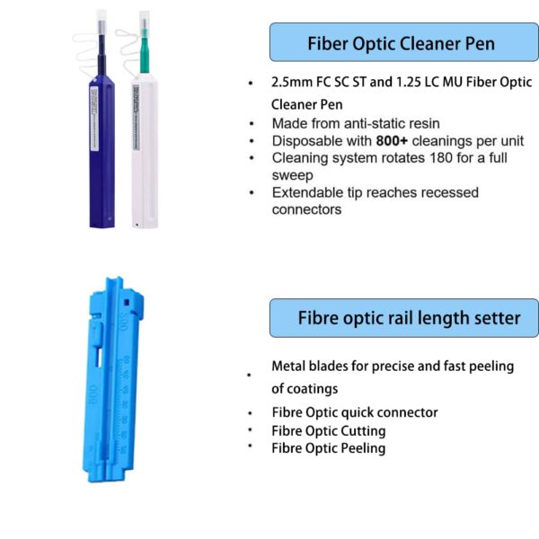 Lot De 2 Stylos Nettoyants Fibre Optique LC/MU - Plus De 800 Nettoyages Pour Connecteurs Optiques