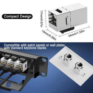 Lot de 10 Coupleurs RJ45 Cat 6A Blindés – Connecteur Femelle-Femelle 10 Gbps 8P8C Connecteur modulaire droit pour câ…