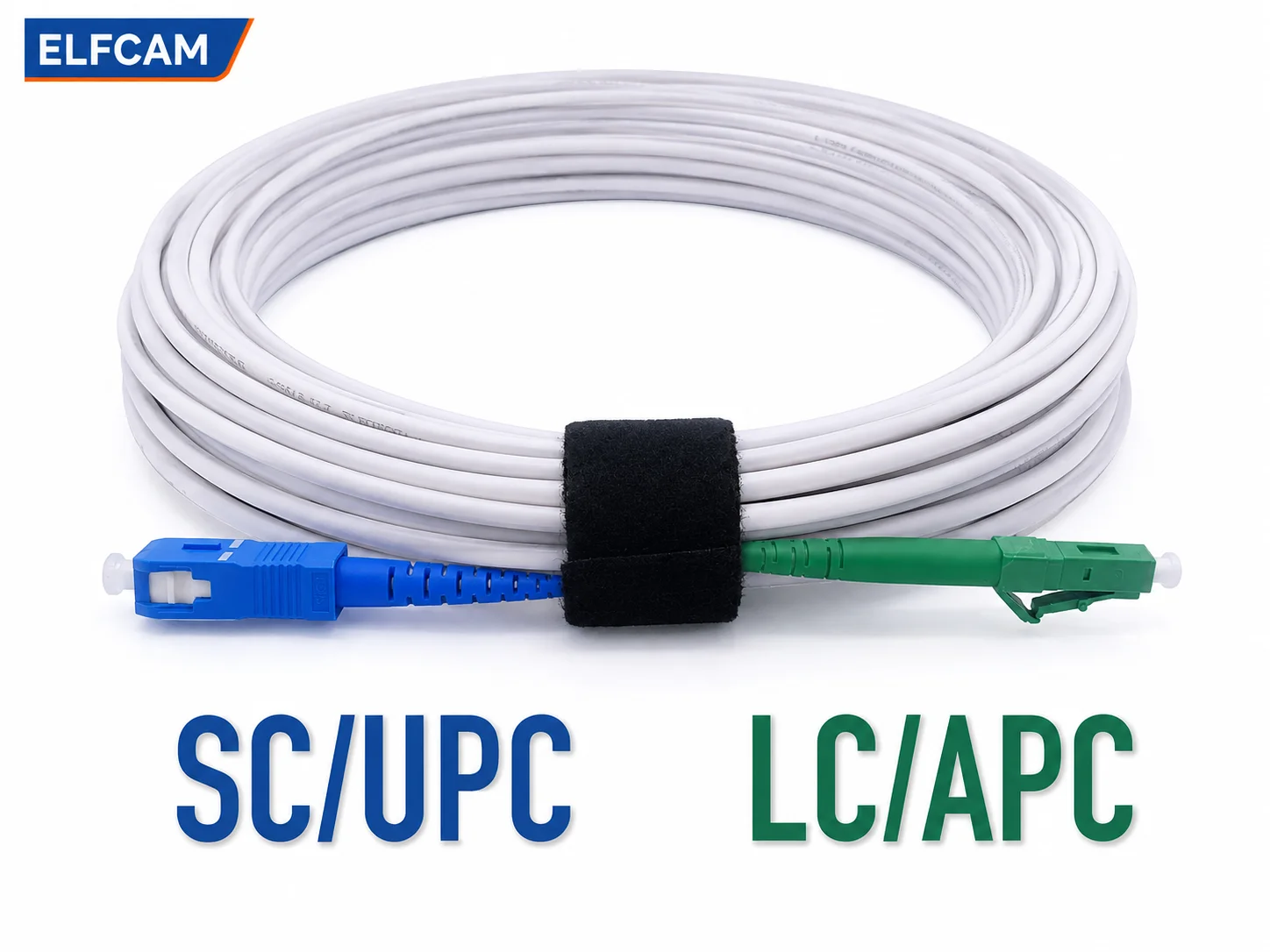 Elfcam® - Câble à Fibre Optique LC/APC à SC/UPC Monomode Simplex 9/125μm LSZH, Blanc (REF: 18705) – Image 7