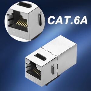 Lot de 10 Coupleurs RJ45 Cat 6A Blindés – Connecteur Femelle-Femelle 10 Gbps 8P8C Connecteur modulaire droit pour câ…