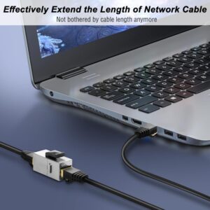 Lot de 10 Coupleurs RJ45 Cat 6A Blindés – Connecteur Femelle-Femelle 10 Gbps 8P8C Connecteur modulaire droit pour câ…