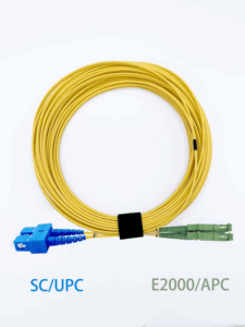 Elfcam – Câble à Fibre Optique E2000/APC à SC/UPC,Monomode Duplex, Jarretière Optique 9/125μm OS2 2.0mm G652D LSZH, …