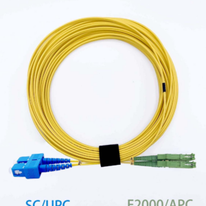 Elfcam – Câble à Fibre Optique E2000/APC à SC/UPC,Monomode Duplex, Jarretière Optique 9/125μm OS2 2.0mm G652D LSZH, …