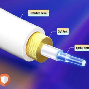 Elfcam – Câble à Fibre Optique LC/APC 9° vers LC/APC 9° Simplex Monomode OS2 9/125μm LSZH, Blanc