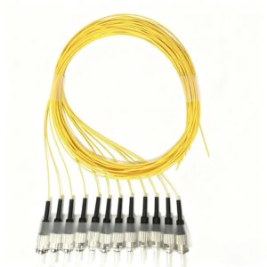 Fibre Optique Pigtail 12Fibres Monomode Simplex ST/UPC 9/125um OS2, Jaune