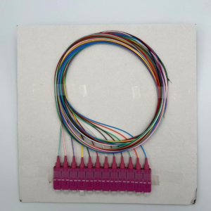 Elfcam – 12 Fibre SC/UPC OM4 Multimode 50/125um Unclad Colour Coded Optical Fibre Pigtail