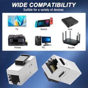 Lot de 10 Coupleurs RJ45 Cat 6A Blindés – Connecteur Femelle-Femelle 10 Gbps 8P8C Connecteur modulaire droit pour câ…