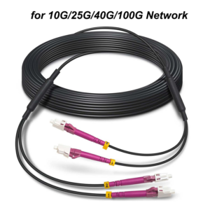 Elfcam – Câble à Fibre Optique OM4 LC/UPC vers LC/UPC Duplex Multimode 50/125um ODM 5.0mm, Convient aux Installation…