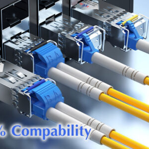 Elfcam® – 100G QSFP28 LR4 Transceiver Module QSFP28 100GBASE-LR4 1309nm 10km DOM LC Duplex,Lot de 1 (Ref: 21164)