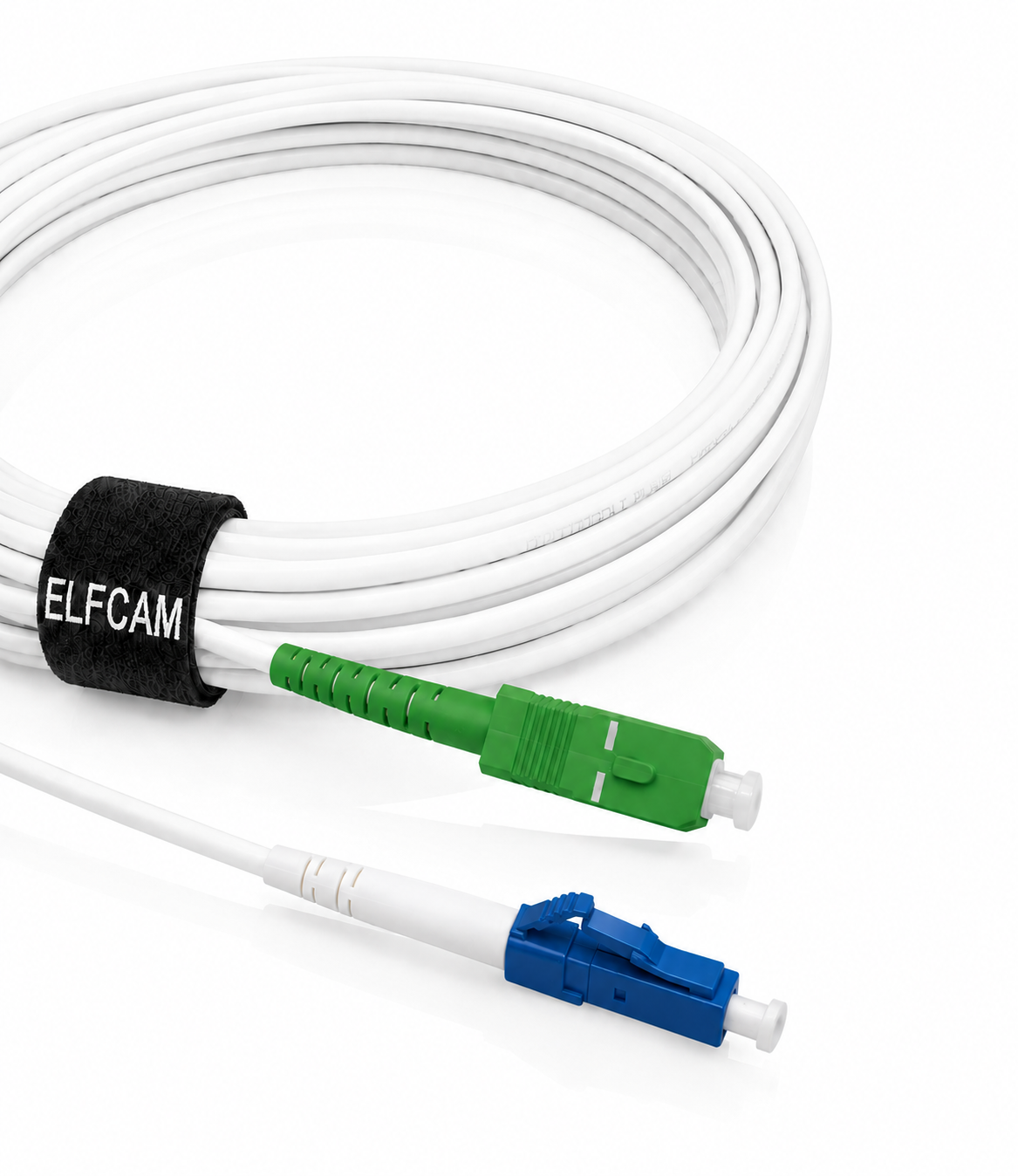 SC/APC to LC/UPC OS2 Simplex Fiber Optic Cable White (Ref:3665)