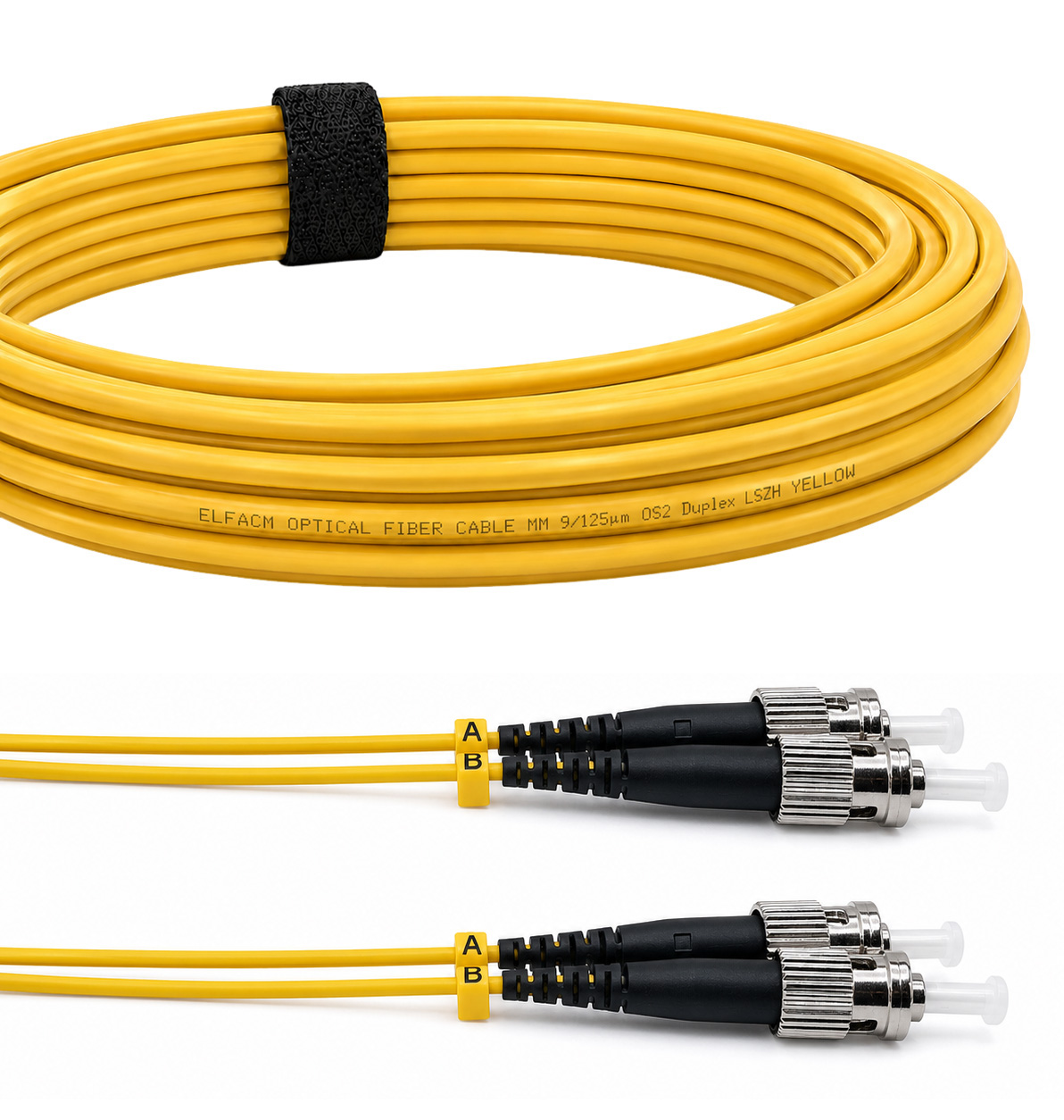 ST/UPC to ST/UPC OS2 Duplex Fiber Optic Cable (Ref:3981)
