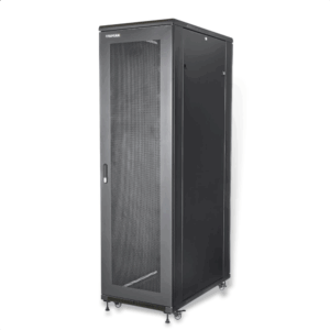 Baie Rack de Sol 42U Armoire pour Data Centerpour et Équipement Réseau, en Acier Froid Laminé, Portes Grillagées Avant...